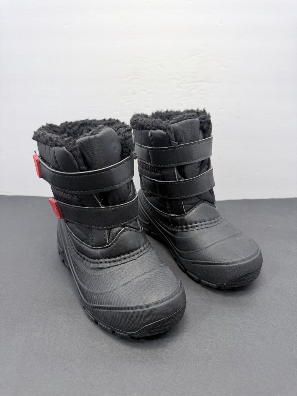 Wonder Nation Toddler Boys Snow Boots Size 11 Black Waterproof Winter Shoes